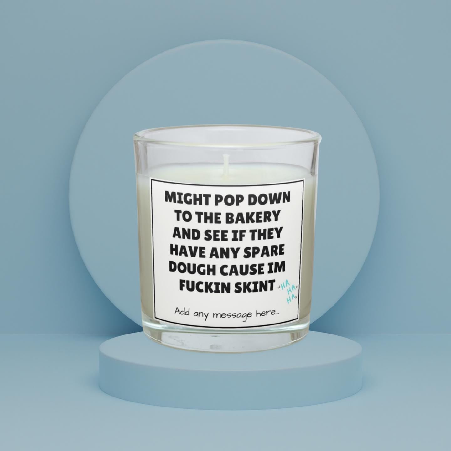 Funny Adult Joke Personalised Candle | Funny Skint Joke | Broke As Fuck Meme Gift | Funny Secret Santa | Funny Friend Gift | No Money Candle Etsy