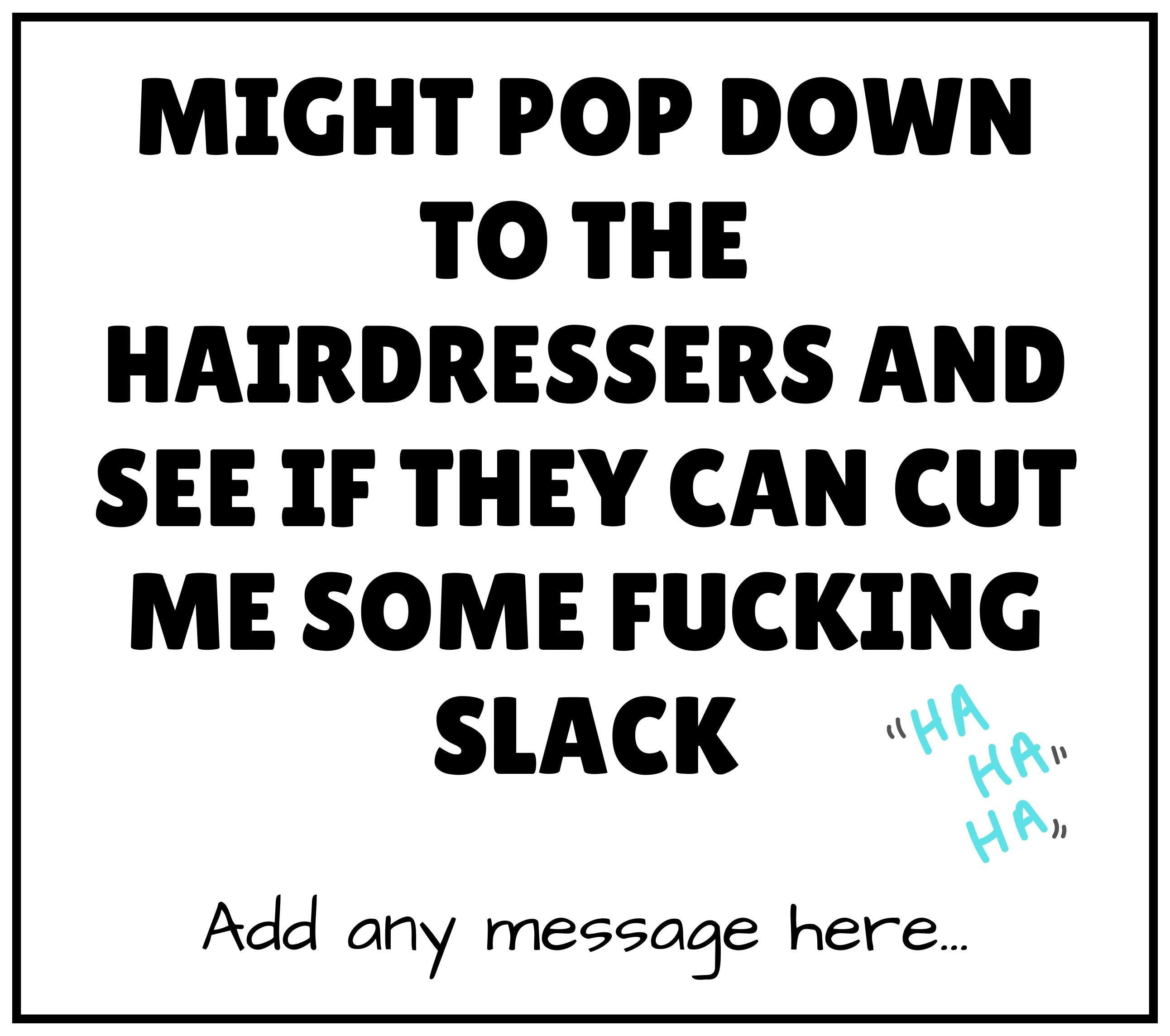 Funny Cut Me Some Slack Personalised Candle | Novelty Hairdressing Joke Gift | Funny Sarcastic Joke | Funny Gift for Friend | Secret Santa Etsy