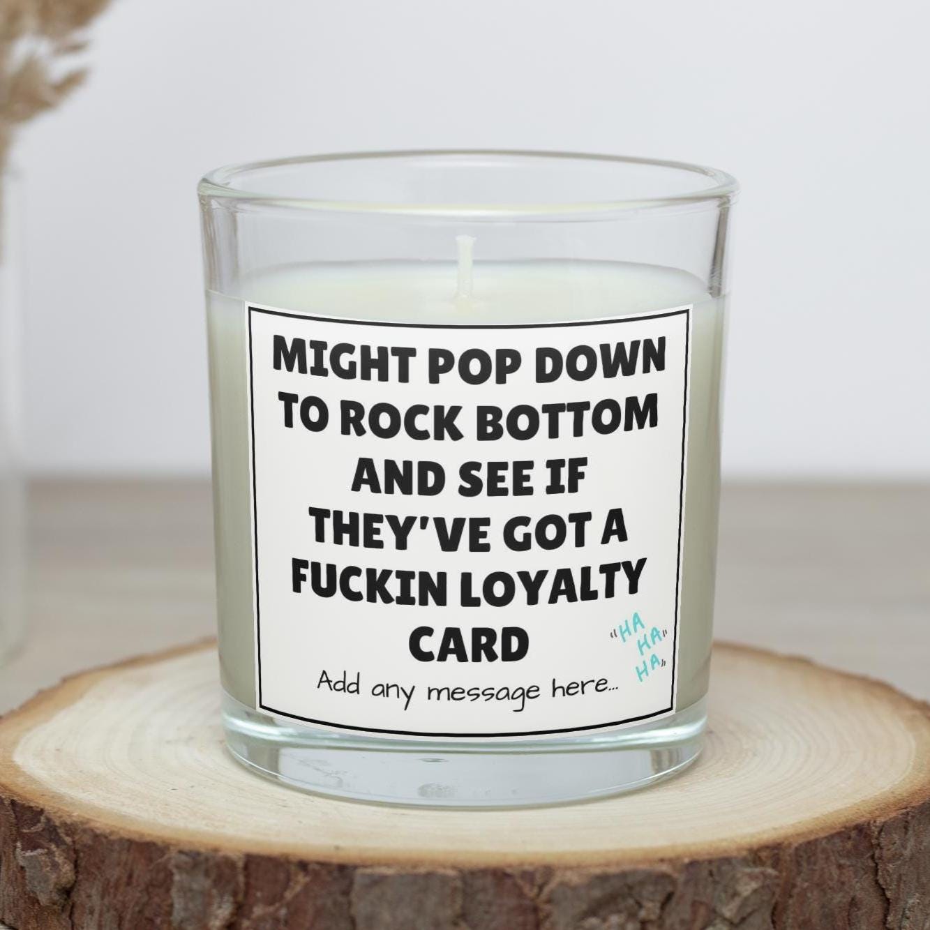 Funny Rock Bottom Personalised Candle | Funny Gift to Cheer Up Friend | Work Friend Gift | Funny Adult Quote Gift | Funny Sarcastic Meme Etsy