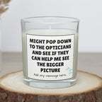 Sarcastic Opticians Bigger Picture Personalised Candle | Funny Candle Joke | Perspective Humour | Novelty Adult Joke Gift | Secret Santa Etsy