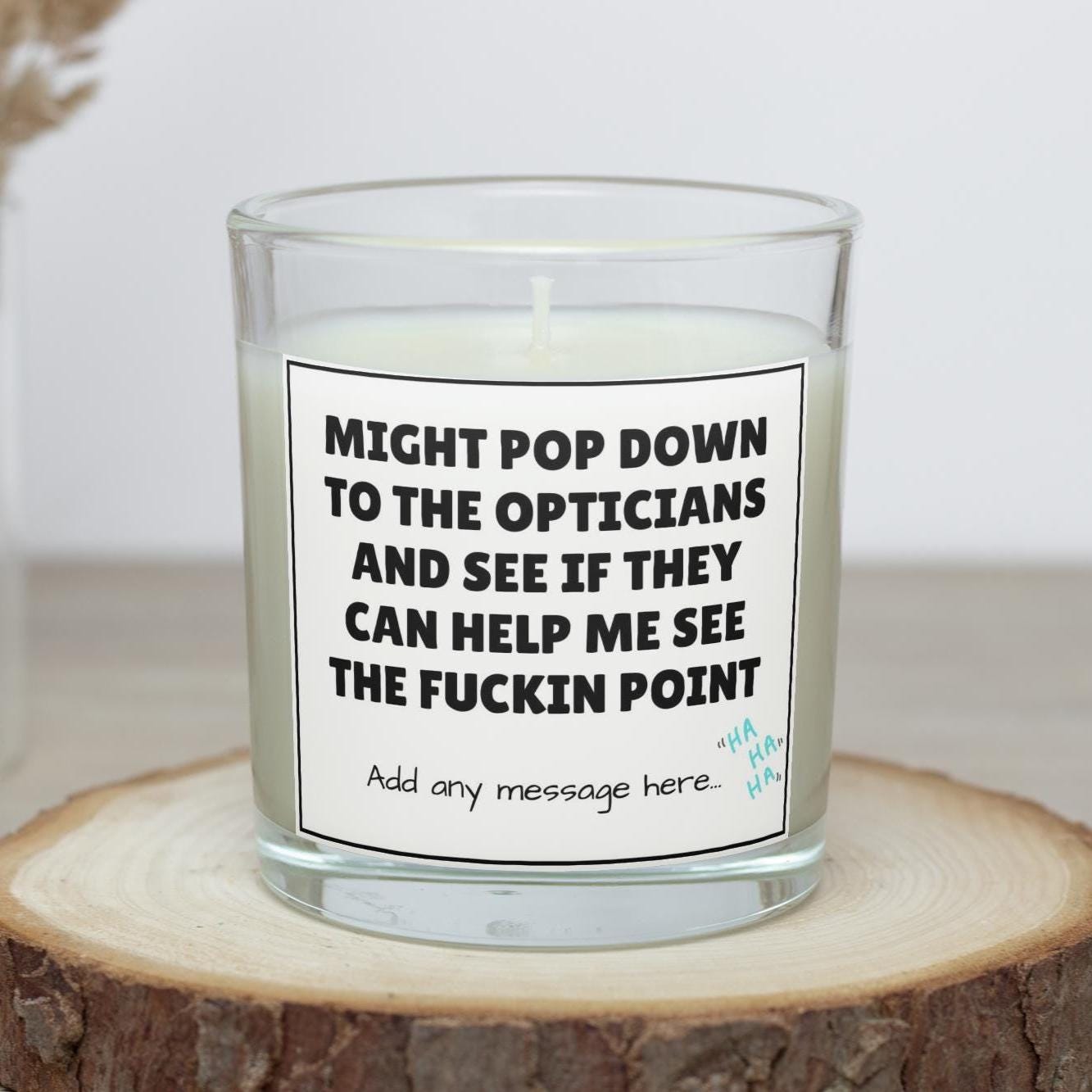 See the Point Funny Personalised Candle | Funny Opticians Meme | Novelty Fun Gift for Friend | Work Friend Joke | Funny Christmas Presents Etsy