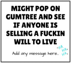 Funny Will to Live Personalised Candle | Novelty Gumtree Meme | Funny Gift for Friends | Co Worker gift | Secret Santa Funny Candle Gifts Etsy