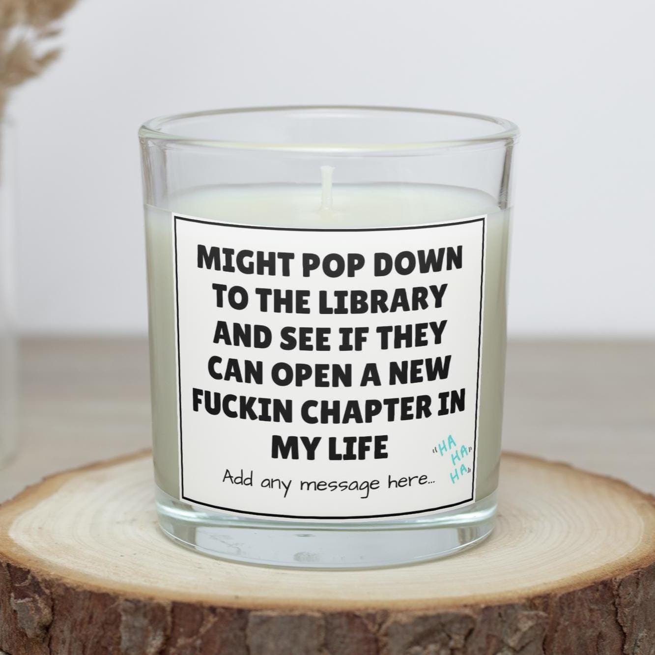 New Chapter Funny Personalised Candle | Novelty Life Struggles Gift | Bright Side of Life Candle Gift | Funny Thoughtful Gift | Message Gift Etsy