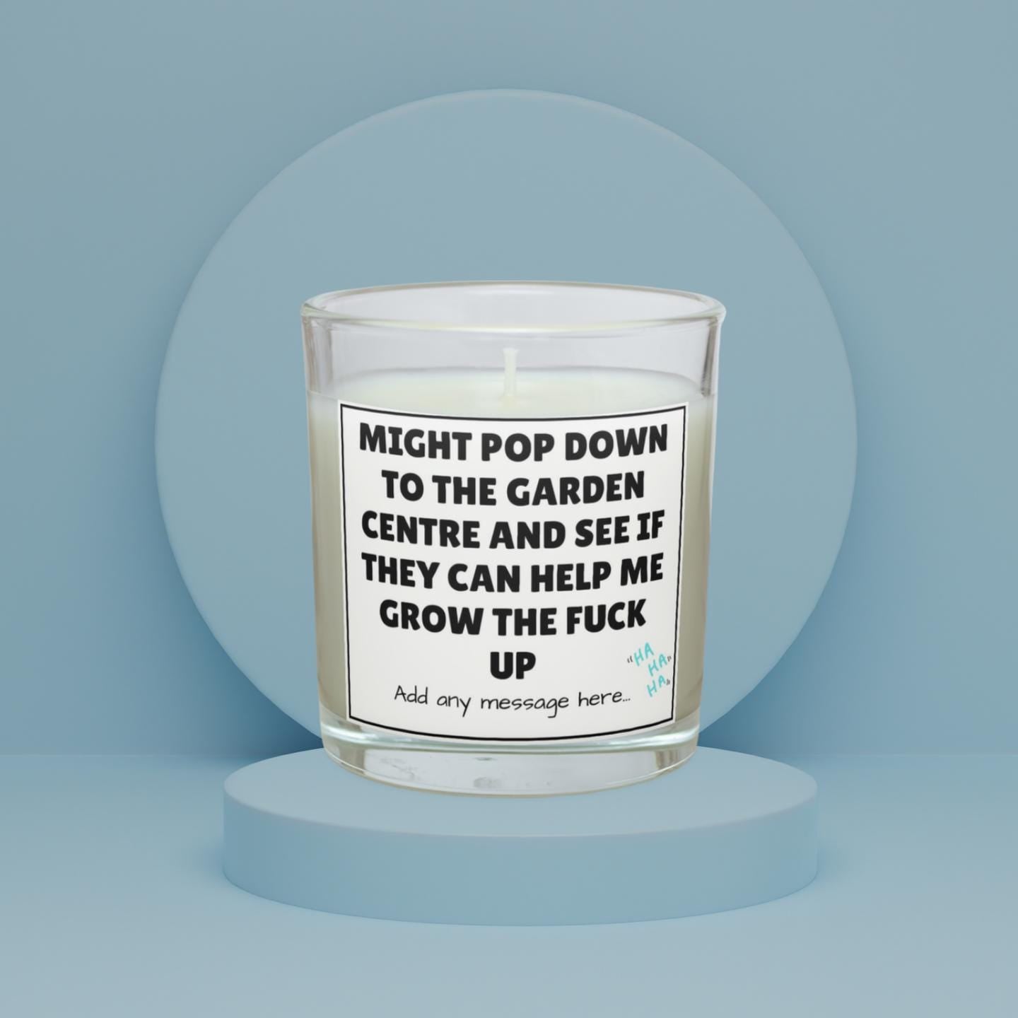 Funny Grow Up Personalised Candle | Novelty Childish Funny Gift | Funny Garden Centre Message Gift | Sarcastic Gift | Gift for Him or Her Etsy