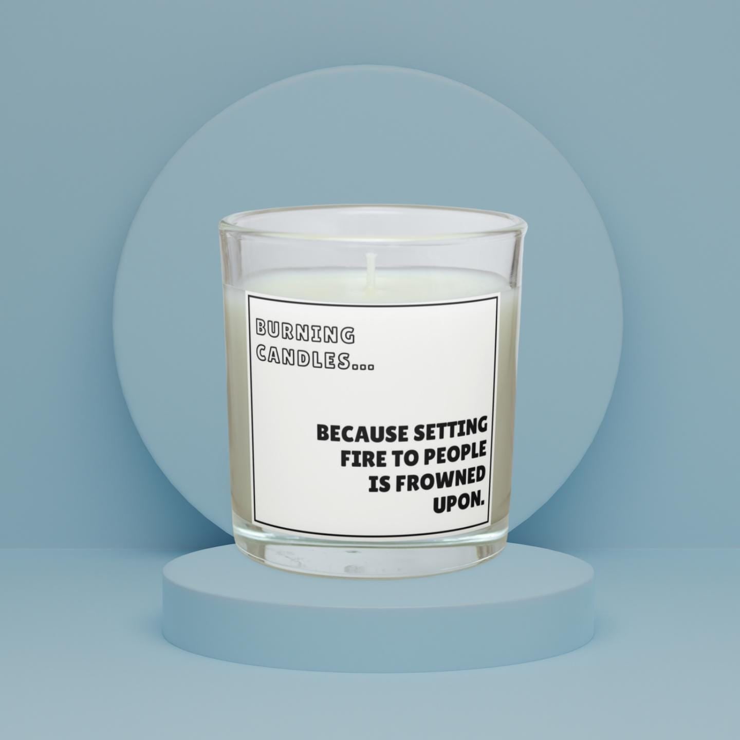 Funny Setting Fire to People Personalised Candle | Fun Novelty Message Candle | Gift for Work Friend | Funny Joke Personalised Candle Gift Etsy