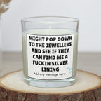 Funny Silver Lining Personalised Candle | Funny Meme Quote Gift | Silver Lining Gift | Sarcastic Gift | Jeweller Gift | Work Friend Joke Etsy