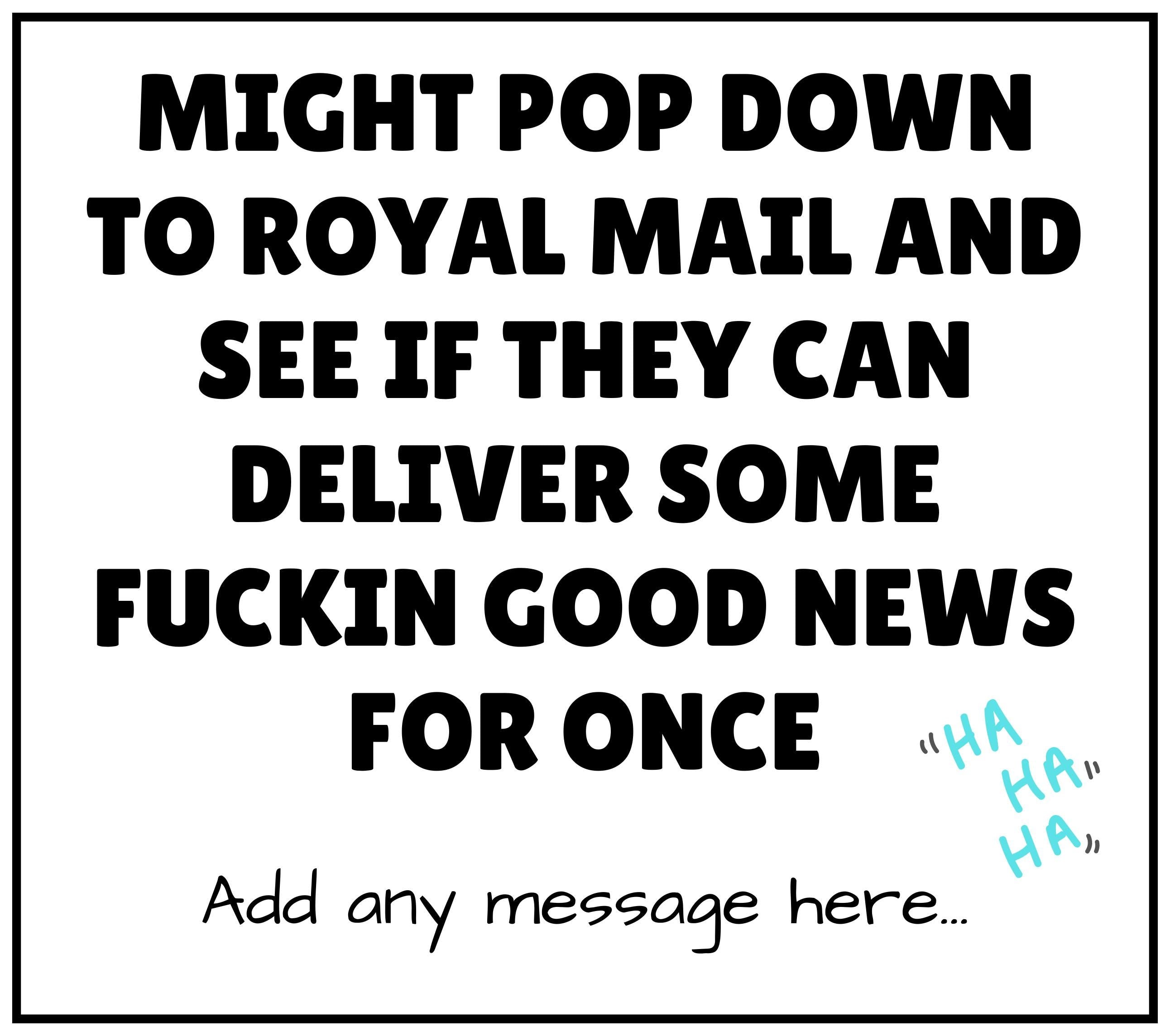 Fun Good News Personalised Candle | Sarcastic Waiting on Good News Gift | Funny Rough Patch Gifts | Funny Postal Service Joke | Secret Santa Etsy