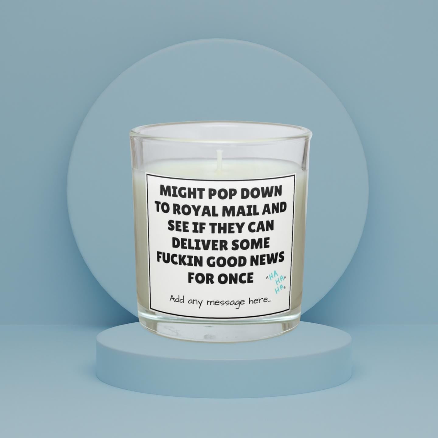 Fun Good News Personalised Candle | Sarcastic Waiting on Good News Gift | Funny Rough Patch Gifts | Funny Postal Service Joke | Secret Santa Etsy