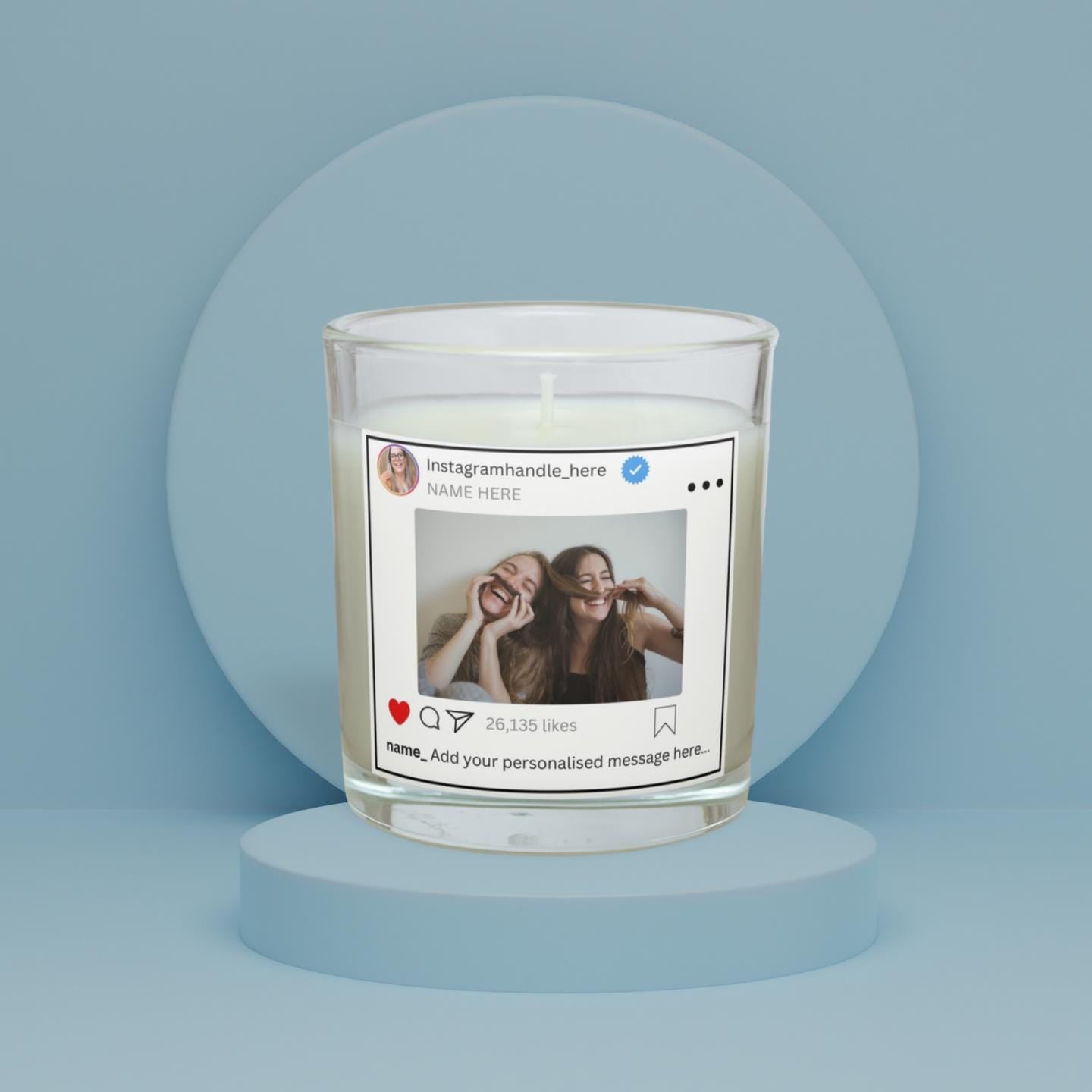 Instagram Post Personalised Candle | Instagram Lover Photo Gift | Gift for Instagram | Instagram Photo Candle | Photo Message Candle Gift Etsy
