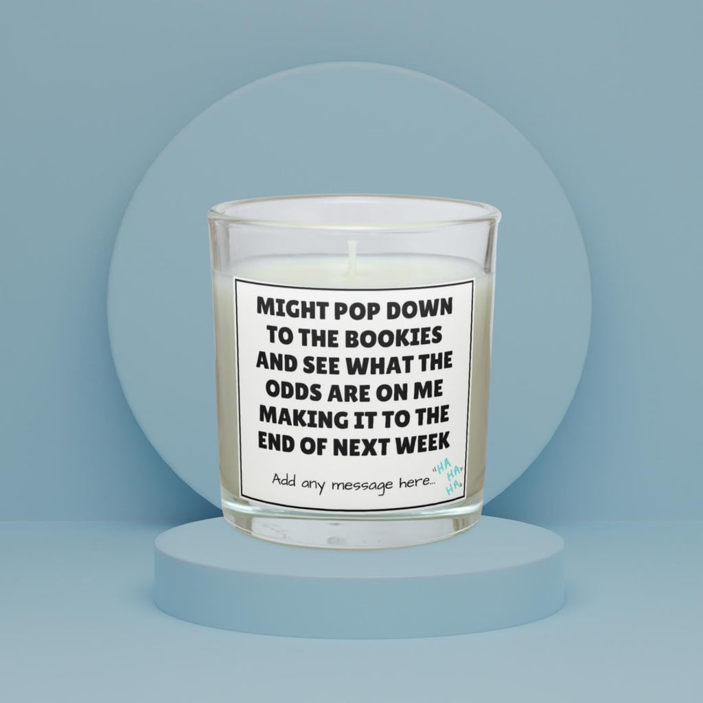Dramatic Friend Funny Personalised Candle | Novelty Bookies Gift | Funny Sarcastic Friend Humour | Work Friend Gift | Odds on Surviving Gift Etsy