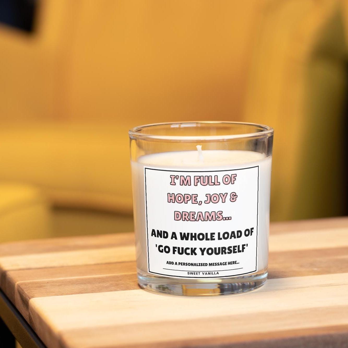 Go Fuck Yourself Personalised Candle | Funny Candle | Novelty Joke Gift | Funny Gift | Gifts For Friend | Humorous Gifts | LOL | Banter Gift Etsy