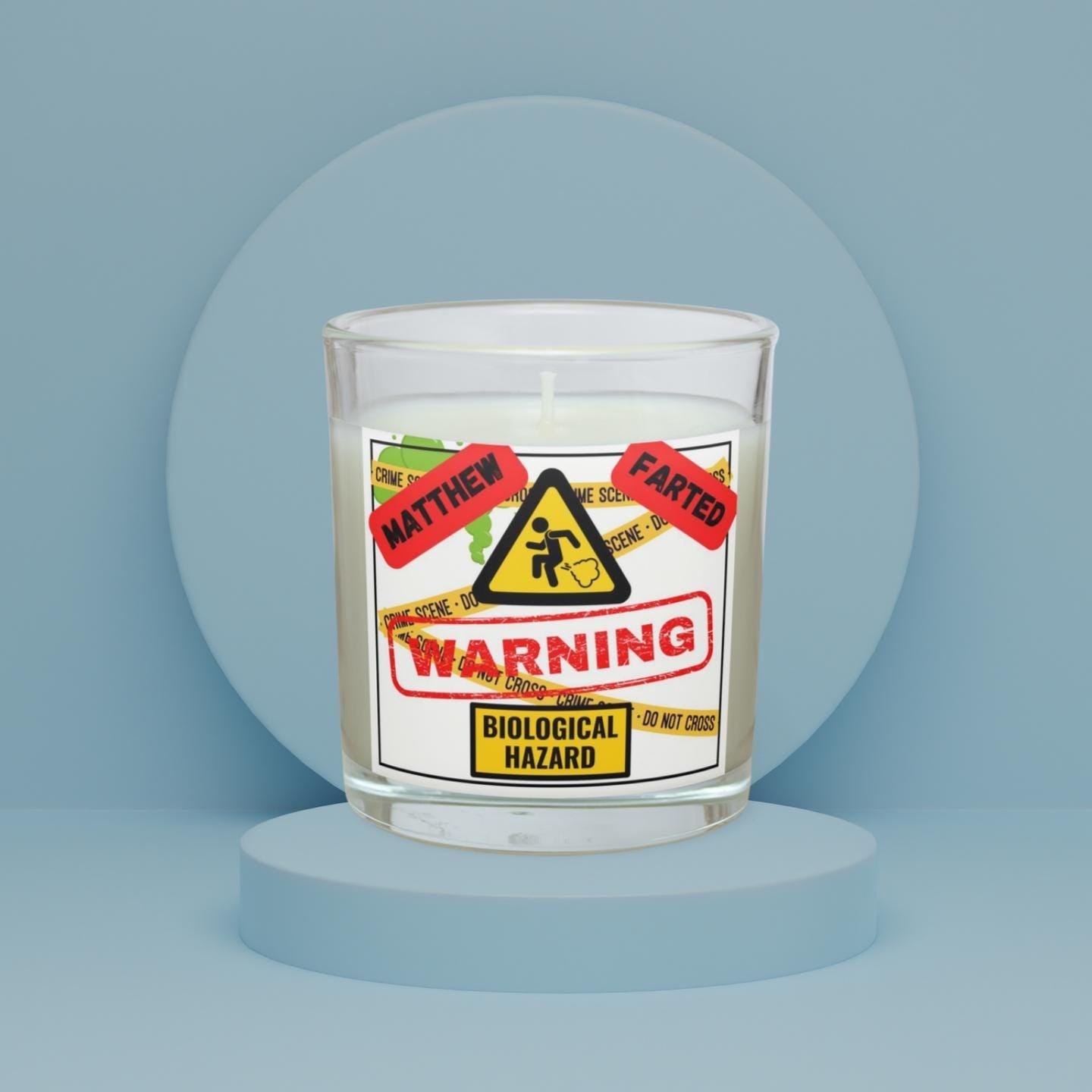 Fart Hazard Warning Personalised Candle | Funny Candle | Funny Gift | funny Farted Gift | Rude Fart Joke | Toilet Humour | Funny Family Joke Etsy