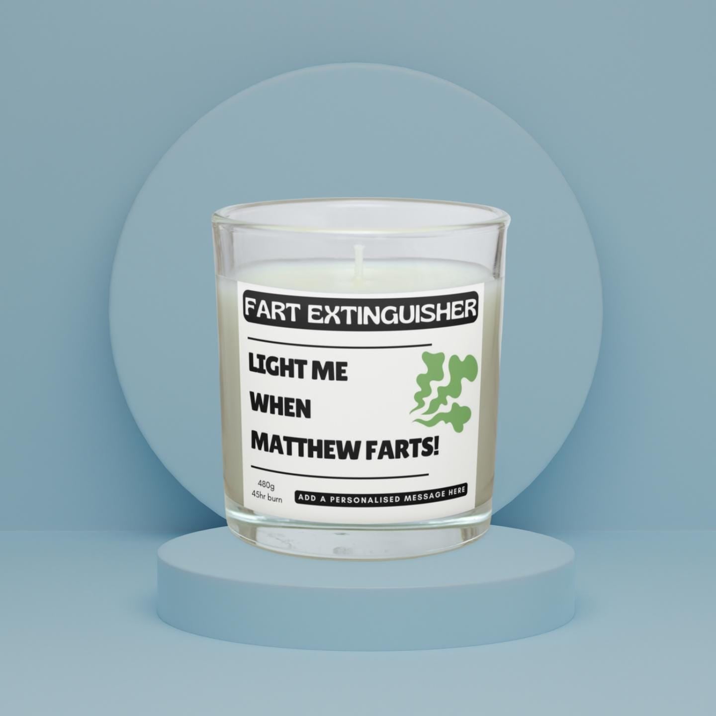 Fart Extinguisher Name Personalised Candle | Funny Fart Candle | Funny Fart Joke | Smelly Dog Fart Joke | Novelty Fart Personalised Candle Etsy