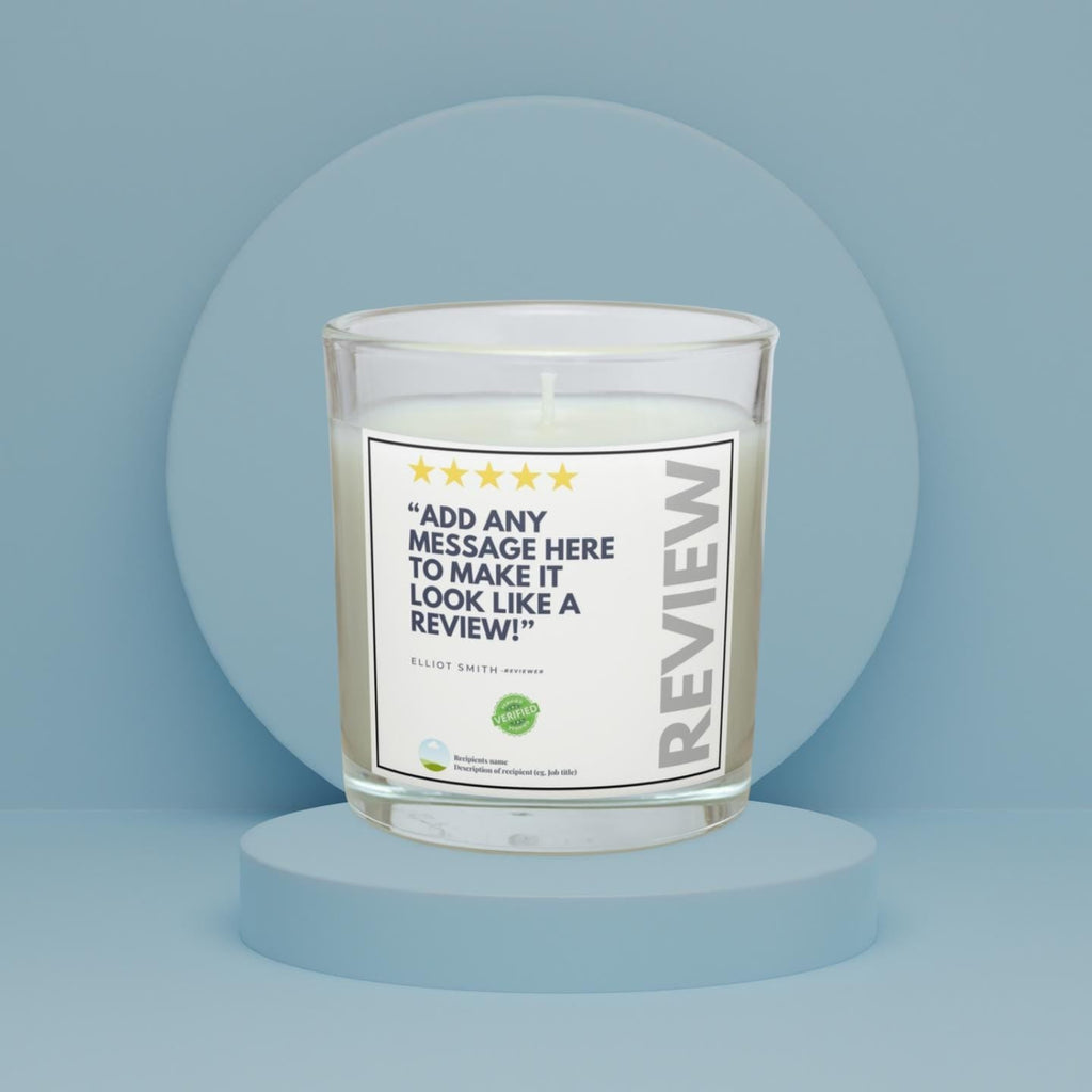 Funny Review Personalised Candle | Review Message Gift | Funny Review Joke Gift | Funny Secret Santa Gift | Funny Christmas Present Etsy