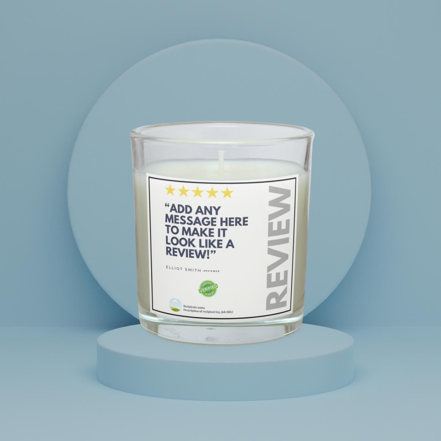 Funny Review Personalised Candle | Review Message Gift | Funny Review Joke Gift | Funny Secret Santa Gift | Funny Christmas Present Etsy
