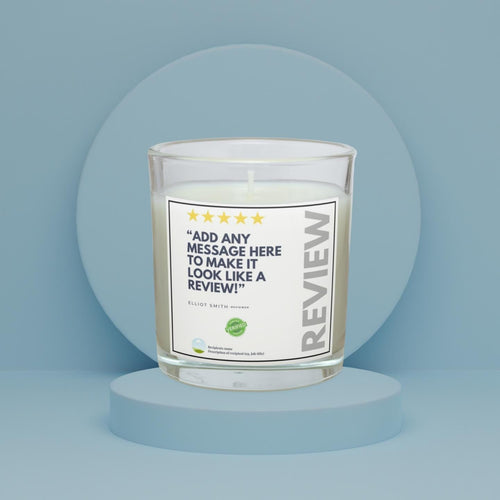 Funny Review Personalised Candle | Review Message Gift | Funny Review Joke Gift | Funny Secret Santa Gift | Funny Christmas Present Etsy