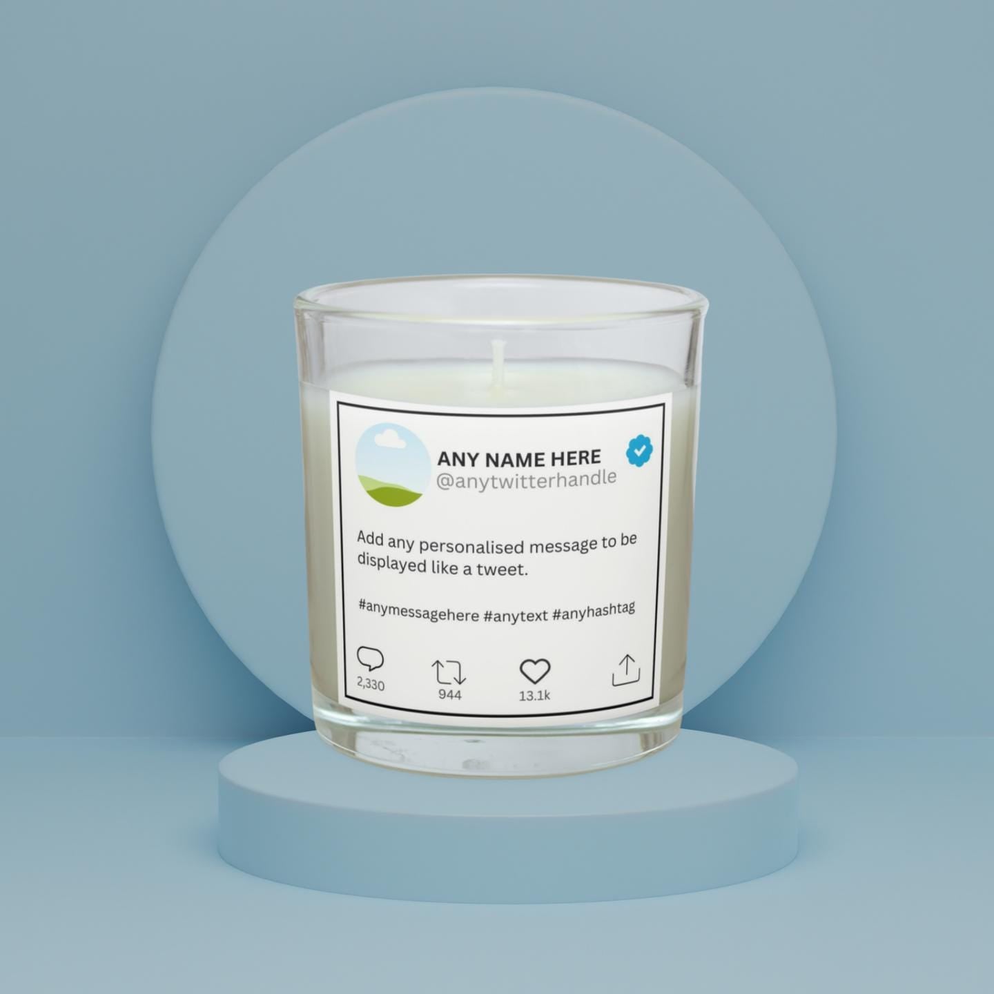 Twitter Post Personalised Candle | Funny Personalised Gift | Twitter Tweet Gift | Social Media Gift | Any Message | X Tweet | Twitter Tweet Etsy