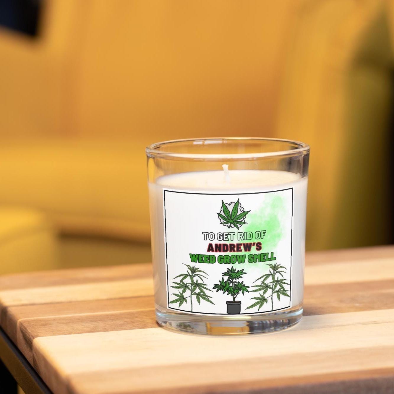 Weed Grow Personalised Candle | Stoner Gift | Funny Cannabis Farm Gift | Funny Gifts for Weed Smokers | Boyfriend | Brother | Cultivation Etsy