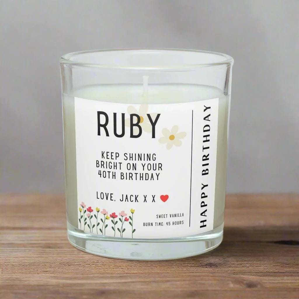Girlfriend Happy Birthday Personalised Candle Gift | Any Message Birthday Candle | Happy Birthday Girlfriend Message Gift | Birthday Candle Etsy