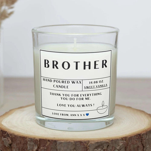 Brother Personalised Candle | Gifts for Brother | Brother Gifts | Thoughtful Brother Gift | Bro Candle | Birthday Candle | Christmas Gift Etsy