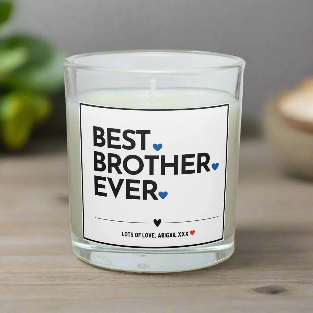 Best Bro Ever Hearts Personalised Candle | Best Brother Gift | Message Gift for Brother | Brother Candle | Birthday Gift | Christmas Gift Etsy