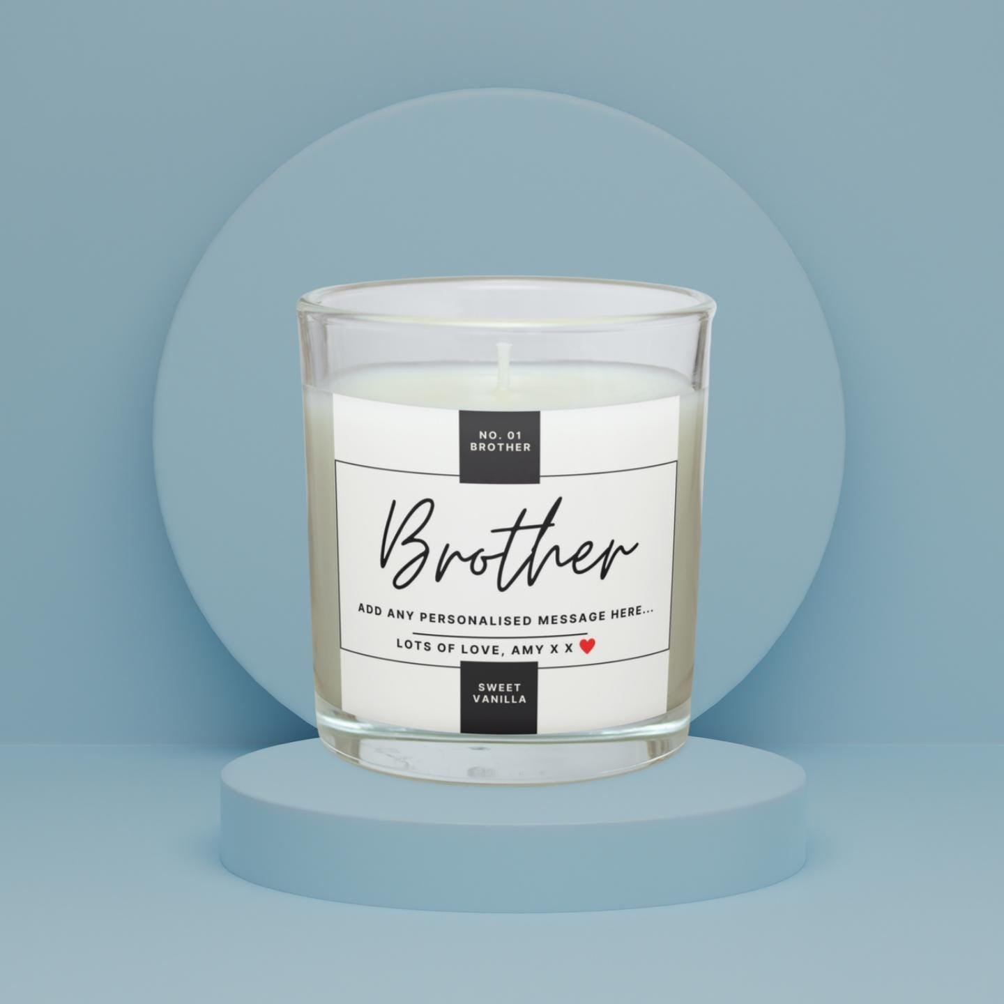 Number One Brother Personalised Candle | Gifts for Brother | Brother Gifts | Brother Message Gift | Best Brother Candle Gift | No.01 Brother Etsy