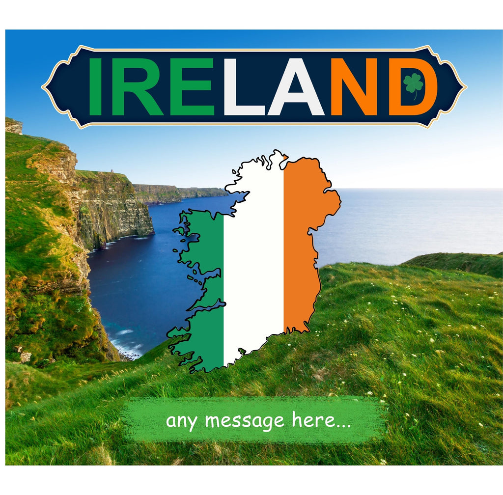Personalised Ireland Mug | Irish Flag Map Design | Scenic Countryside | Irish Gift | Ireland Flag | Personalised Gift | Gift for Irish | UK Etsy