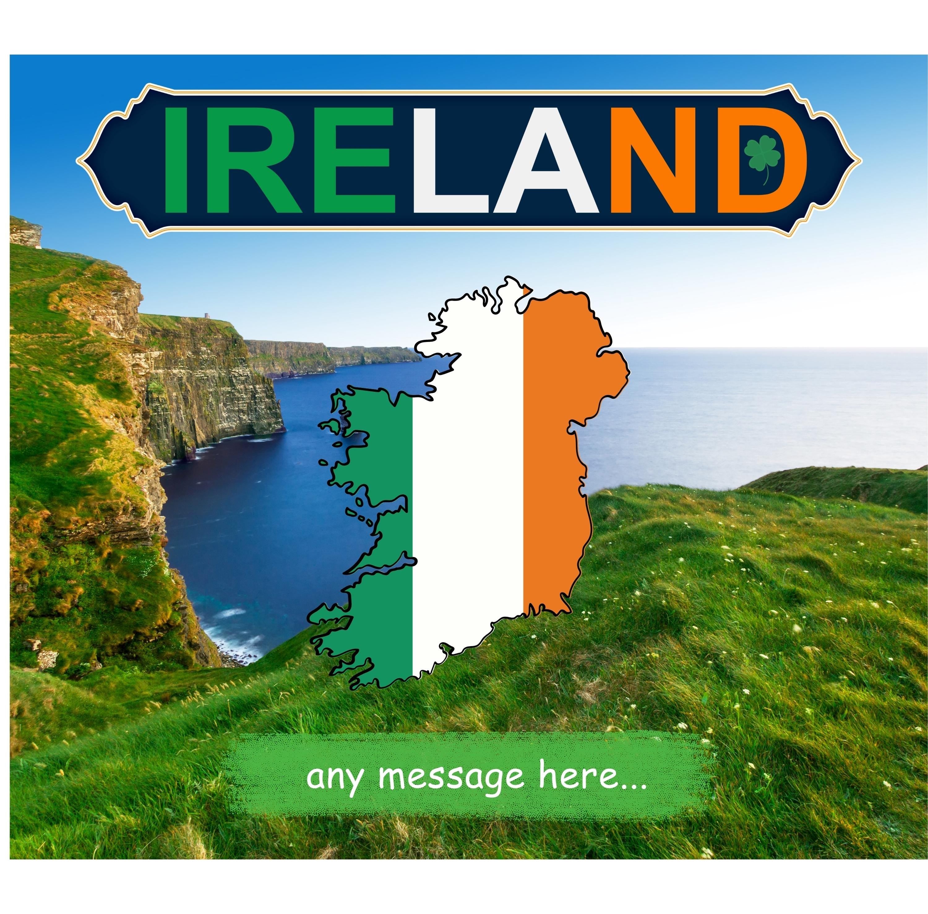 Personalised Ireland Mug | Irish Flag Map Design | Scenic Countryside | Irish Gift | Ireland Flag | Personalised Gift | Gift for Irish | UK Etsy
