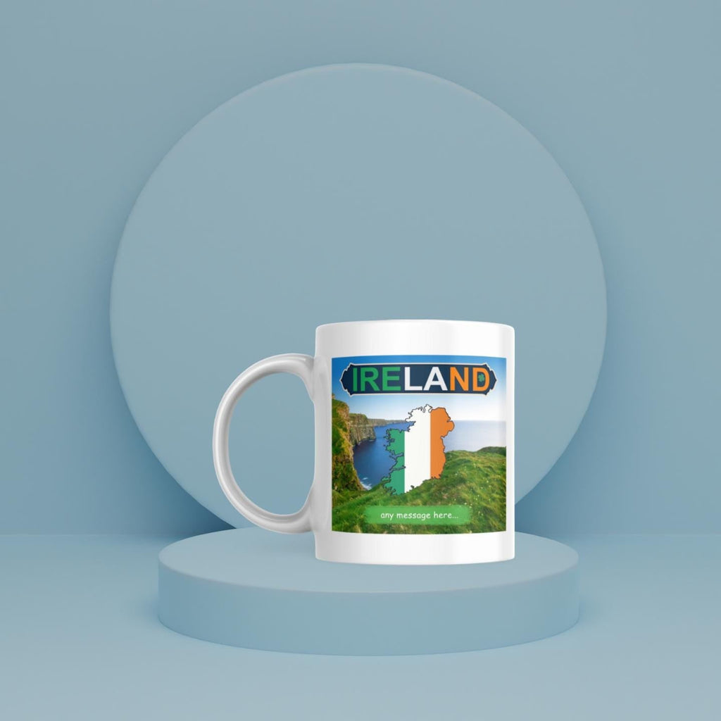 Personalised Ireland Mug | Irish Flag Map Design | Scenic Countryside | Irish Gift | Ireland Flag | Personalised Gift | Gift for Irish | UK Etsy