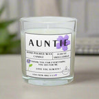 Auntie Message Personalised Candle Gift | Aunty Quote Message Gift | Auntie Birthday | Just Because | Love You Aunt Candle | Thank You Aunty Etsy
