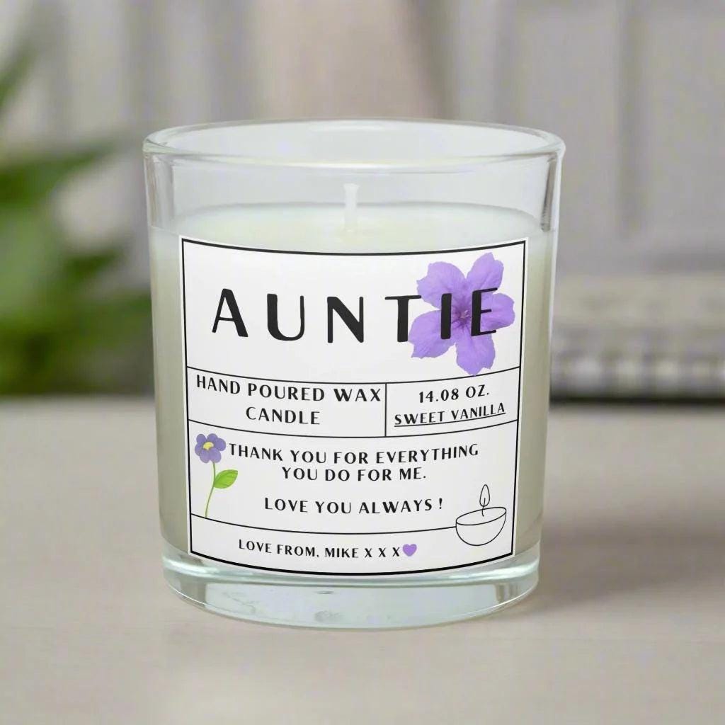 Auntie Message Personalised Candle Gift | Aunty Quote Message Gift | Auntie Birthday | Just Because | Love You Aunt Candle | Thank You Aunty Etsy
