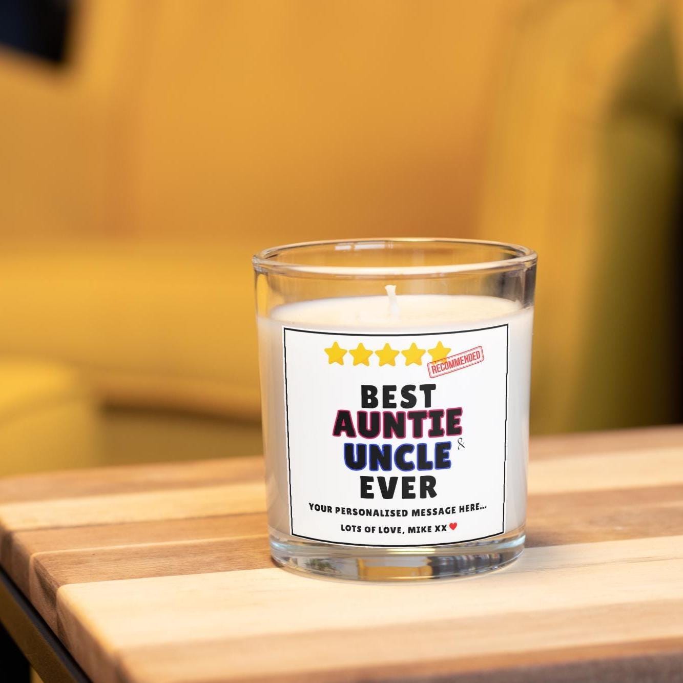 Best Auntie & Uncle Ever Personalised Candle | Auntie Uncle Gift | Novelty Auntie and Uncle Gift | Funny Message Award | Auntie Uncle Gift Etsy