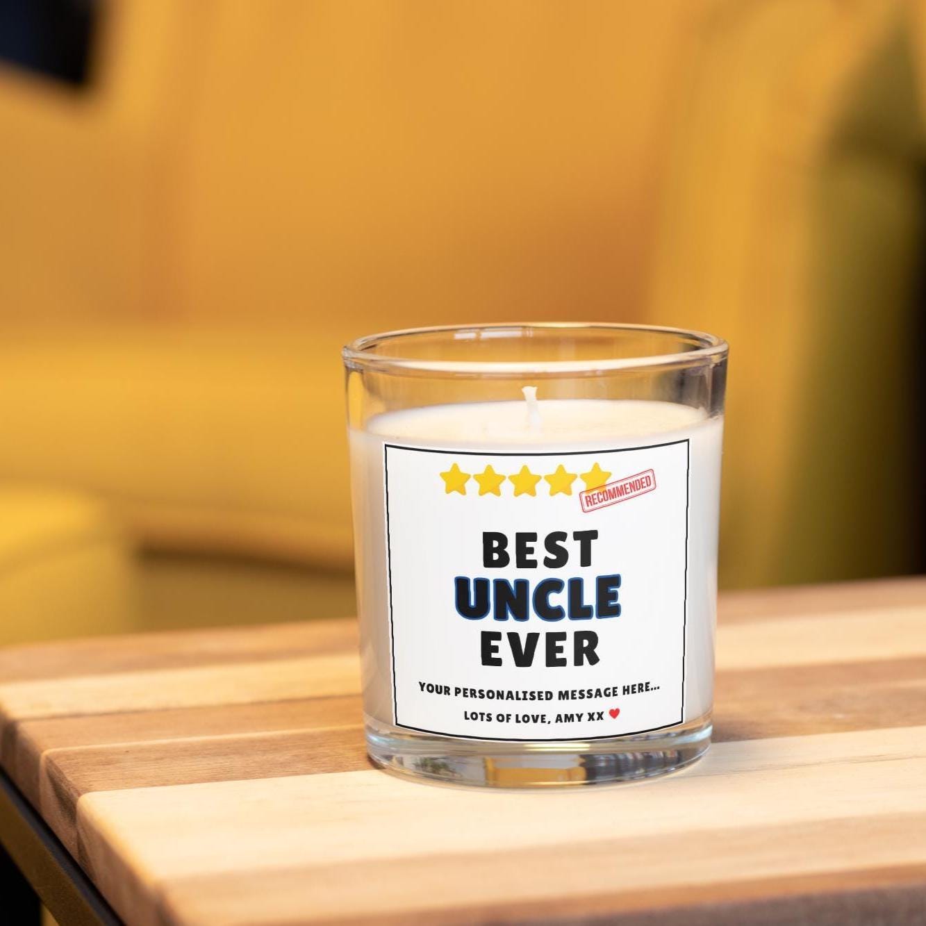 Personalised Best Uncle Ever Stars Candle, Gifts For Uncle, Birthday Gift For Uncle, Thank You Uncle, Best Uncle Gifts Christmas Etsy