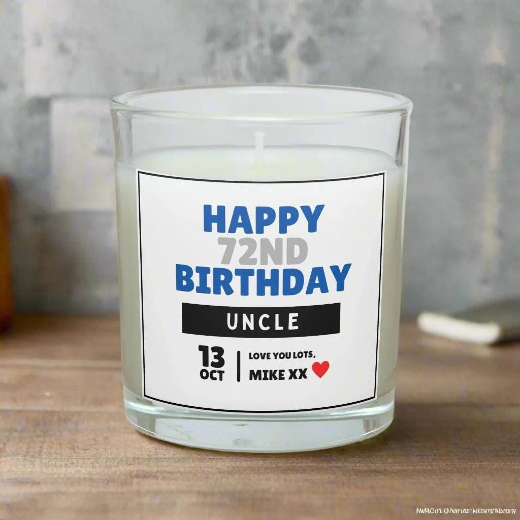 Happy Birthday Any Age Uncle Personalised Candle | Uncle Birthday Candle Gift | Uncle Birthday Message Candle | 18th | 21st | 30th | 40th Etsy
