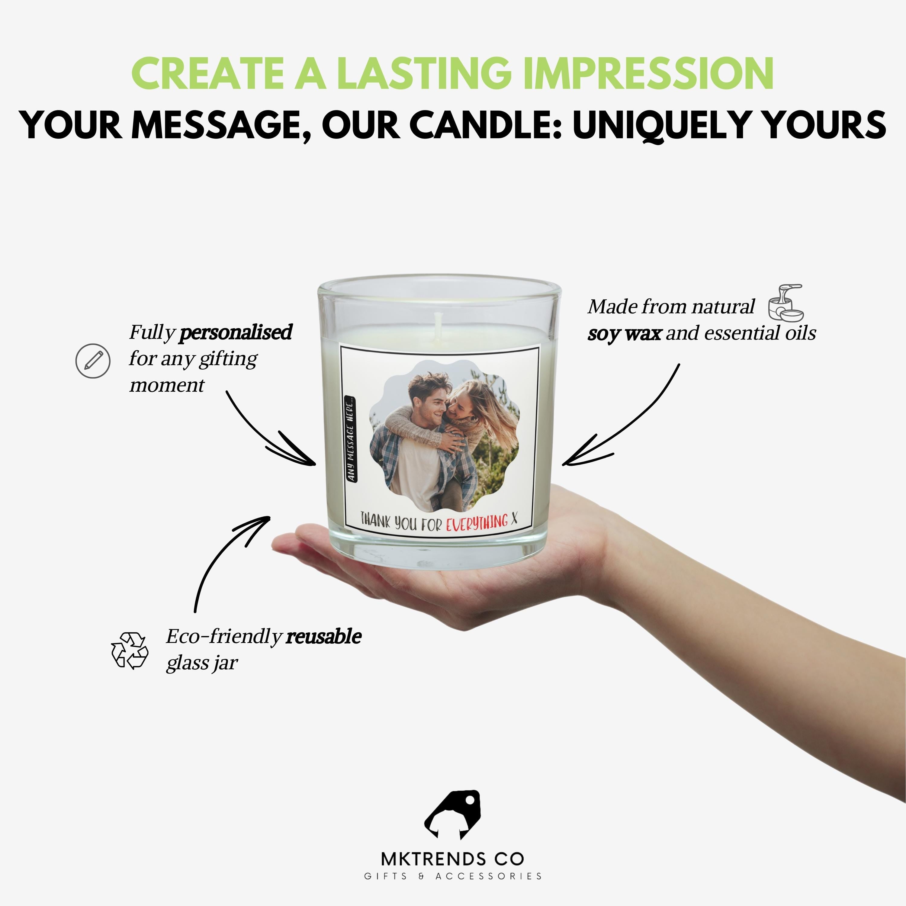 Thank You Photo Candle | Photo Gift | Thank You Photo Message Gift | Thank You | Appreciation Gift | Friend | Teacher | Colleague Thank You Etsy