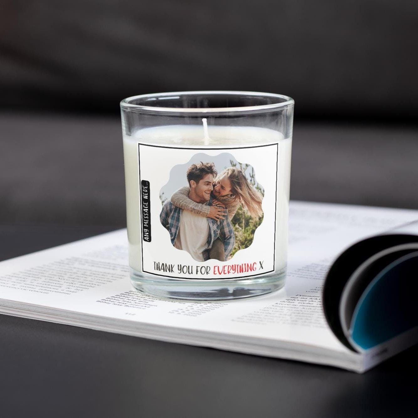 Thank You Photo Candle | Photo Gift | Thank You Photo Message Gift | Thank You | Appreciation Gift | Friend | Teacher | Colleague Thank You Etsy