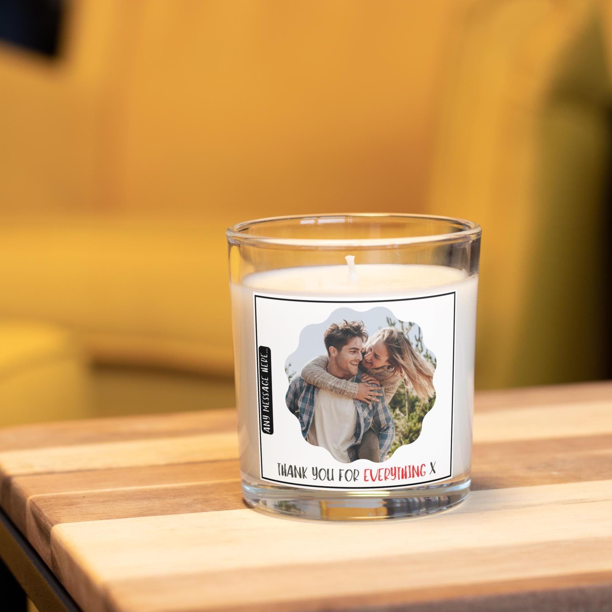Thank You Photo Candle | Photo Gift | Thank You Photo Message Gift | Thank You | Appreciation Gift | Friend | Teacher | Colleague Thank You Etsy