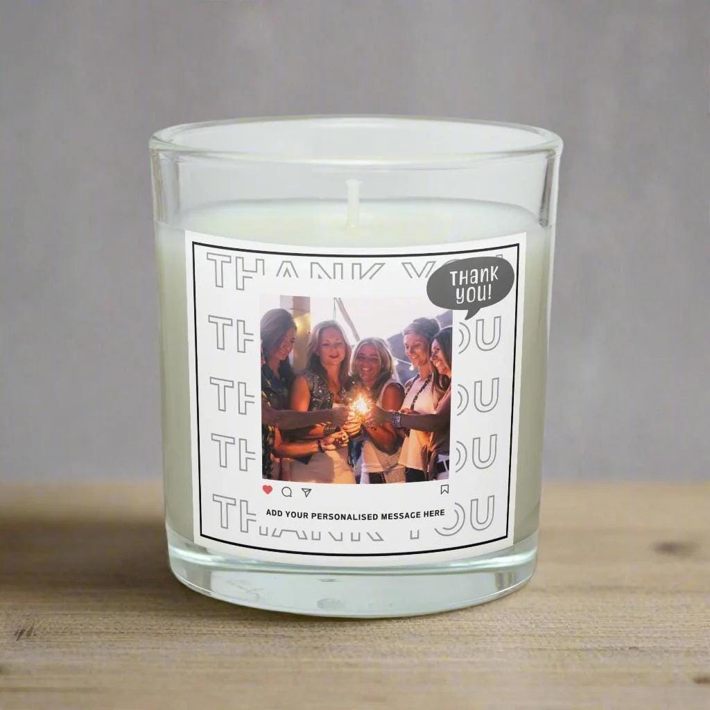 Instagram Photo Thank You Message Gift | Personalised Thank You Candle | Thank You Photo Gift | Appreciation Gift | Photo Thank You Candle Etsy