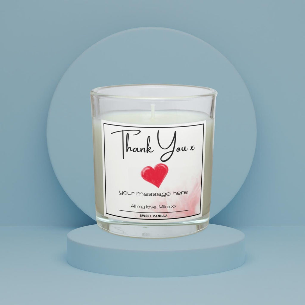 Thank You Love Heart Personalised Candle | Gift for Her | Thank You Gift | Custom Heart Message | Mum | Best Friend | Nanna | Mother In Law Etsy