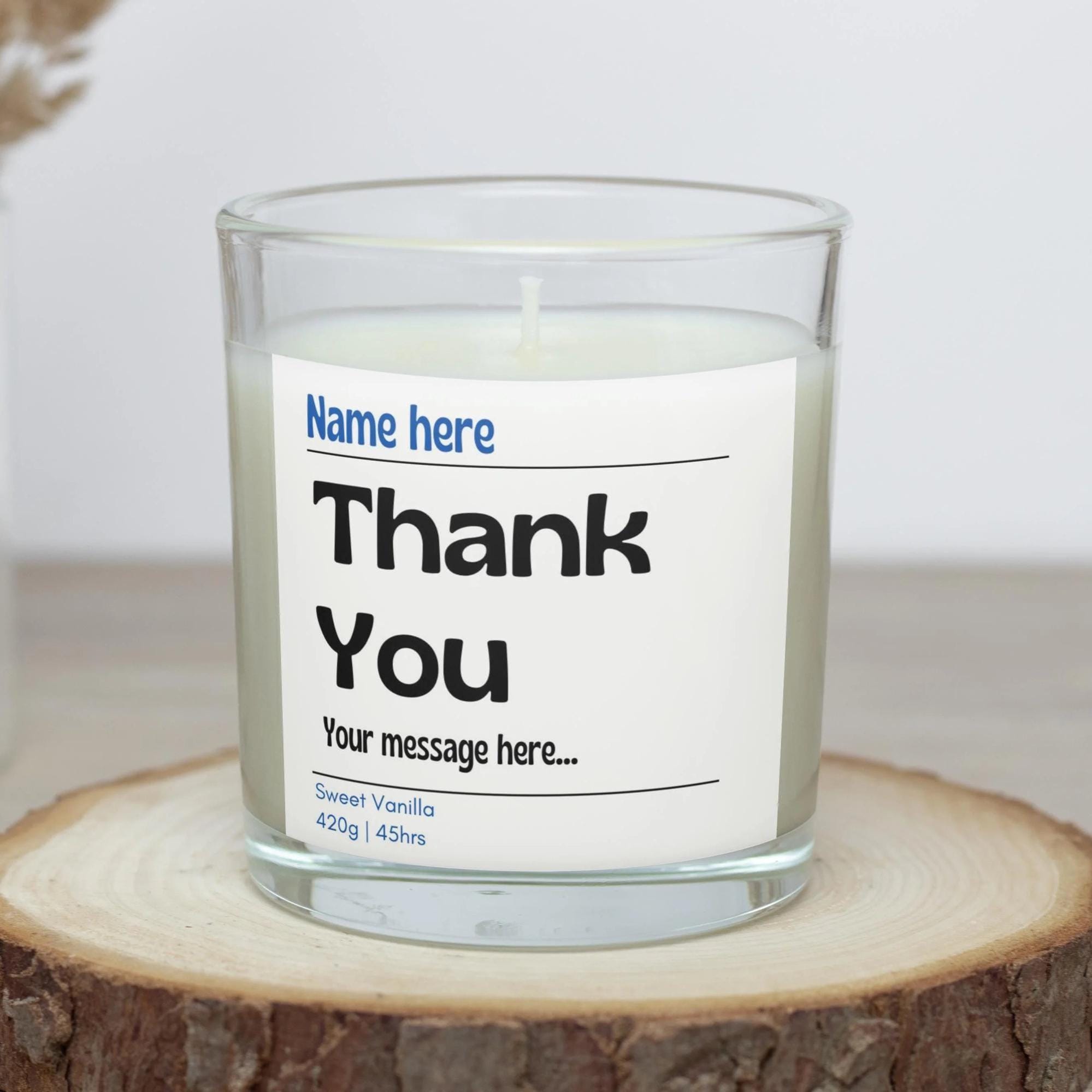 Thank You Personalised Candle | Thank You Gift for Him | Best Thank You Gift for Him | Thank You Message Candle Gift | Gift for Him | Thanks Etsy