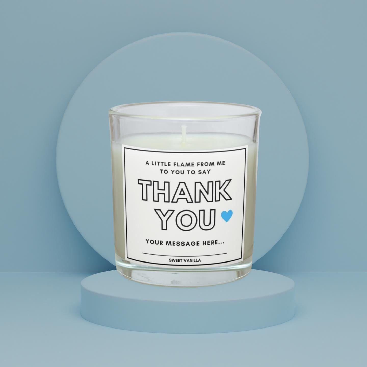 Thank You Gift for Him | Personalised Thank You Candle for Him | Male Thank You Candle Gift | Custom Thank You Candle | Appreciation Candle Etsy