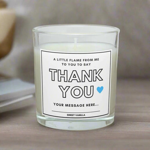 Thank You Gift for Him | Personalised Thank You Candle for Him | Male Thank You Candle Gift | Custom Thank You Candle | Appreciation Candle Etsy