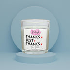 Thanks, Just Thanks Personalised Candle | Thank You Gift | Pink Thank You Gift for Her | Thank You Name Candle Gift | Thank You Message Gift Etsy