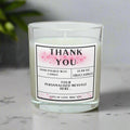 Thank You Candle for Her | Personalised Gift | Thank You Appreciation Candle | Girlie Thank You Gift | Thoughtful Thank You Message Candle Etsy