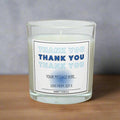 Blue Thank You Gift for Him | Personalised Thank You Candle | Thank You Brother | Thank You Husband | Son Gift | Thank You Friend Candle Etsy