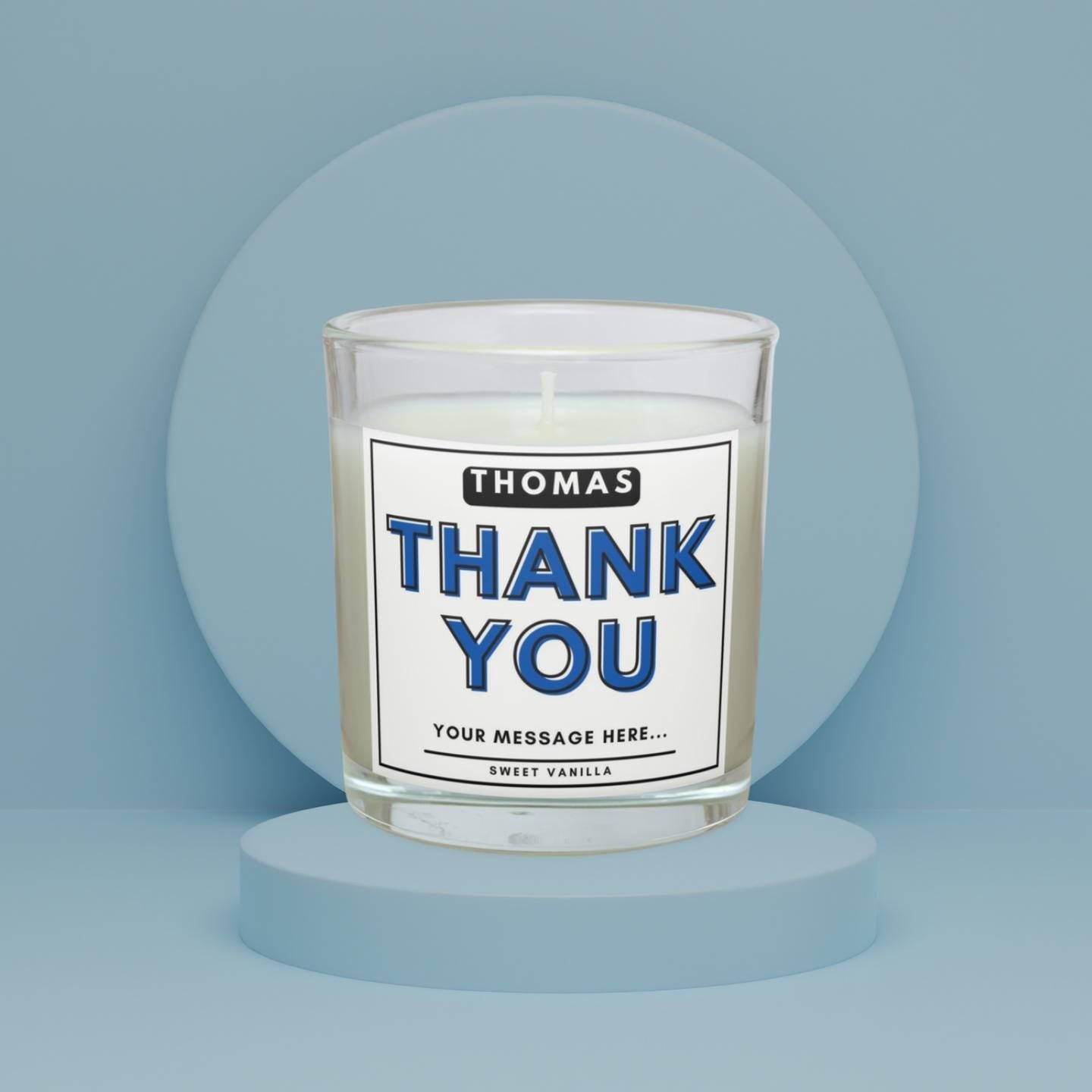 Thank You Name Personalised Candle Gift | Best Thank You Gifts for Him | Personalised Thank You Message | Appreciation Candle Gift for Him Etsy