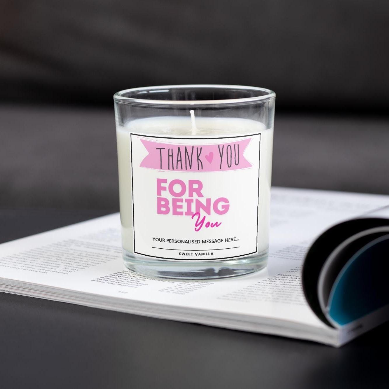 Thank You For Being You Gift for Her | Personalised Thank You Candle | Gift for Her| Best Friend Appreciation Candle | Sister | Mum | Auntie Etsy