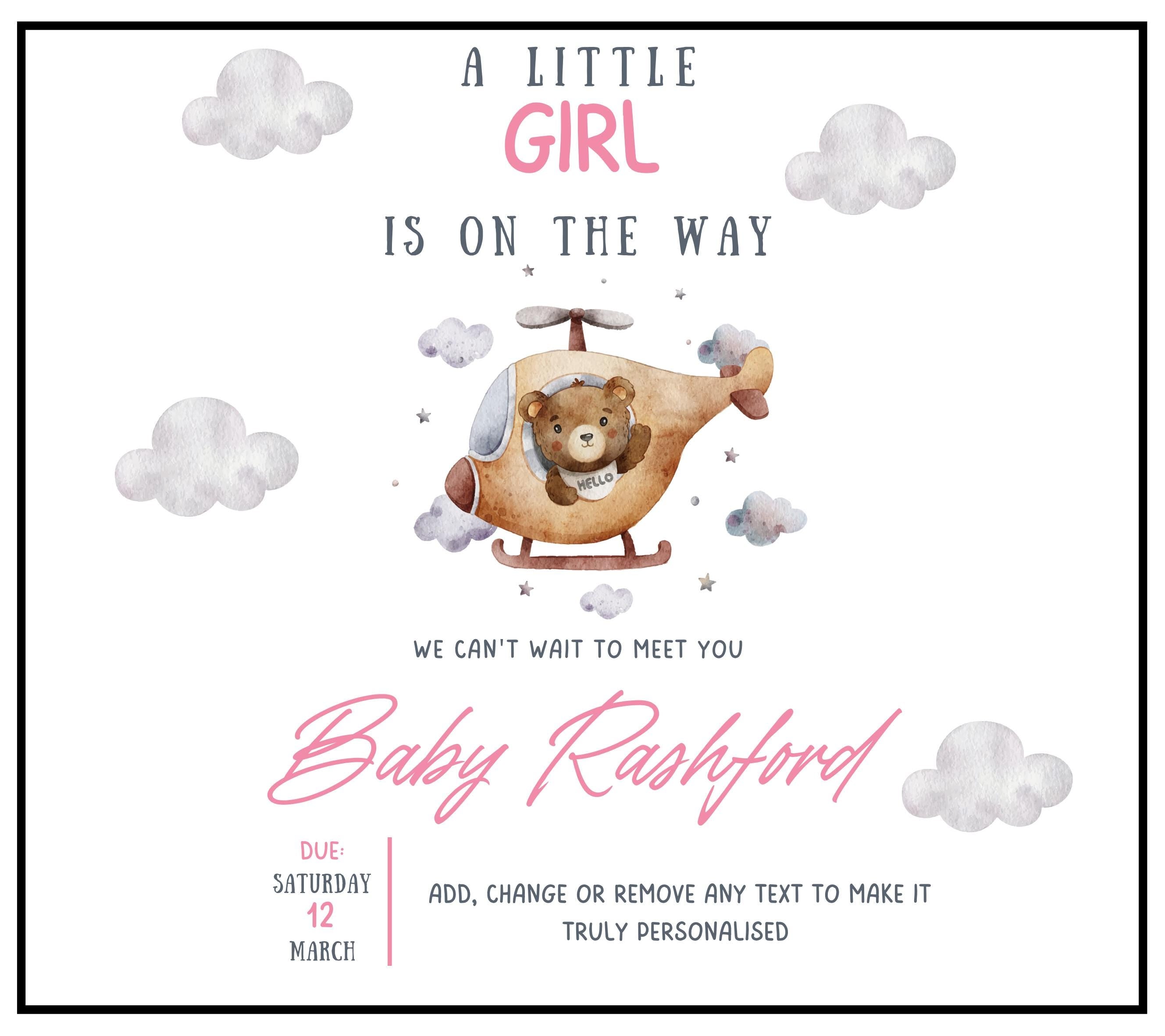 A Little Girl's On The Way Personalised Candle | Baby Girl Announcement Gift | Baby Shower Décor | Baby Due Date Candle | Expecting Parent Etsy