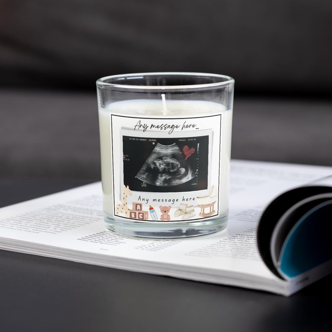 Baby Scan Photo Personalised Candle | Baby Ultrasound Gift | New Parent Gift | Baby Shower | Gender Reveal Scan | New Parents | Grandparents Etsy