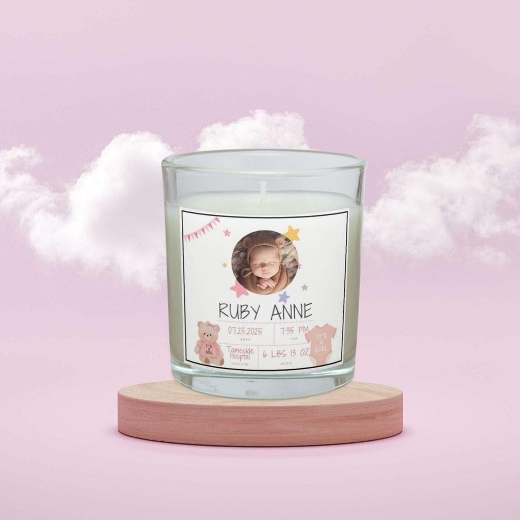 It's a Girl Personalised Photo Candle | Baby Birth Announcement Gift | New Born Baby Gift | Baby Photo | New Grandparent Gift | New Auntie Etsy
